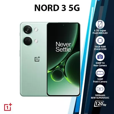 OnePlus Nord 3 5G Android Mobile Phone (Green/16GB+256GB/Dual SIM/Global Ver.) • $985.98