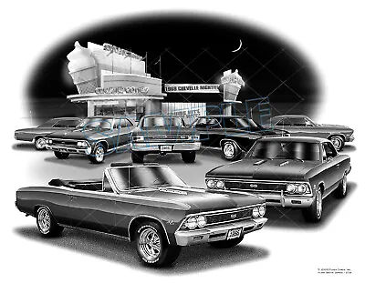 Chevelle 1966 Ss Muscle Car Art Auto Print #1209  Free Usa Shipping  • $24.99