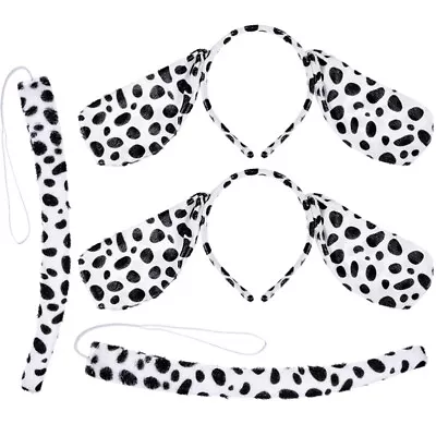 4 Pcs Animal Tail Cosplay Suit Cute Dalmatian Tails Child Bow Tie Suite • £9.49