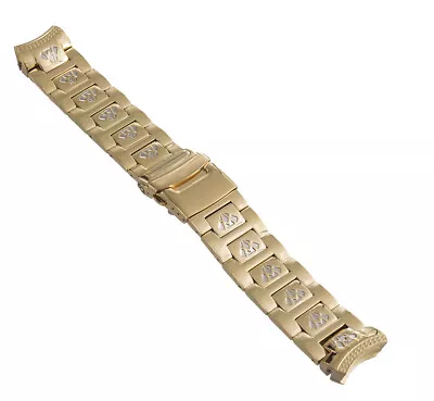 22mm Aqua Master Mens Gold Tone Stainless Steel Watch Band Bracelet W#96 • $120