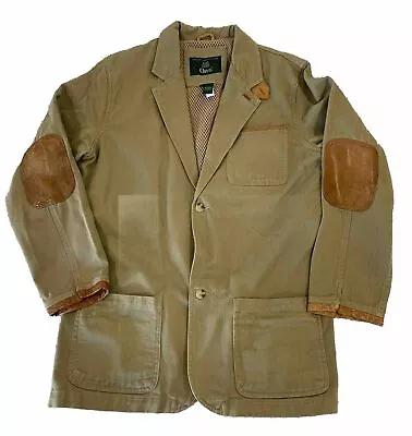 VTG ORVIS Mens Medium Cotton Twill/Leather Elbow Patch Zambezi Safari Jacket • $79