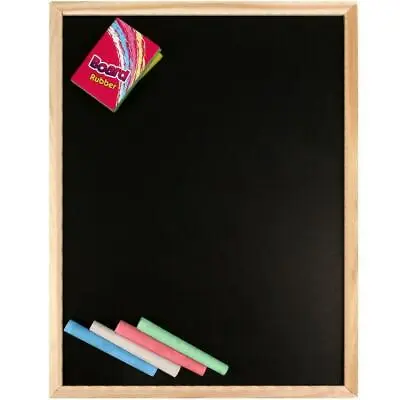 £3.20 • Buy A4 Kids Chalkboard Set With Eraser Chalks Dry Wipe Blackboard Hanging Draw Board