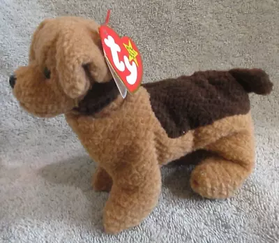 Ty Beanie Baby Tuffy The Dog  DOB October 12 1996 MWMT Free Shipping • $6.04