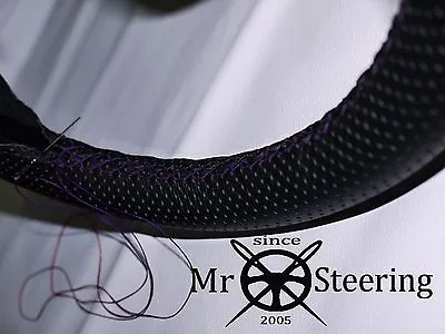Fits Mg Mgb 62-1976 Perforated Leather Steering Wheel Cover Purple Double Stitch • $43.16