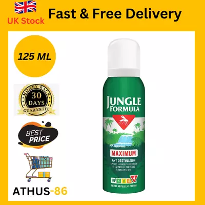 £9.99 • Buy Jungle Formula Maximum Insect Repellent Spray With Deet Quick Midges& Easy-125ml
