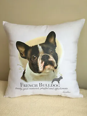 $22.50 • Buy Handmade French Bulldog Pillow Cover Brown Black Heat Transfer White Cotton 16 