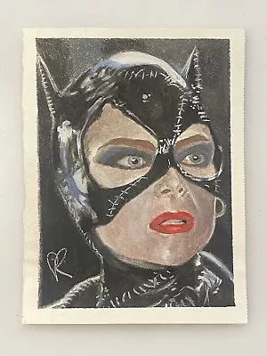 Corey Ross Water Color Original Art Catwoman Michelle Pfeiffer Batman Returns • $35