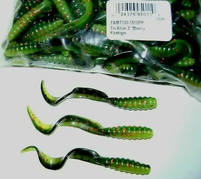 Mister Twister 100 Pack 3 Inch Tri-alive Meeny Curly Tail Lures Firetiger • $15.99