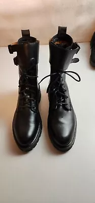 Frye Julie Shield Combat Boots In Black Size Women  10 B • $149.99