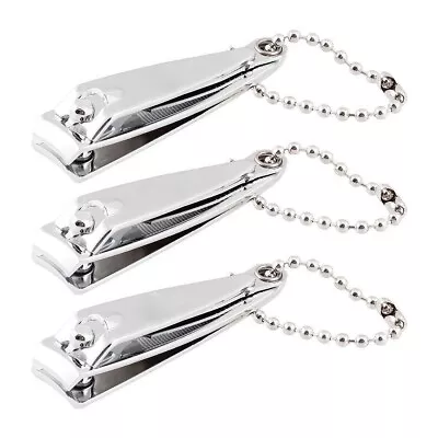 3 Pack Nail Clipper Beaded Keychain 2  Stainless Steel Finger Toe File Trimmer • $2