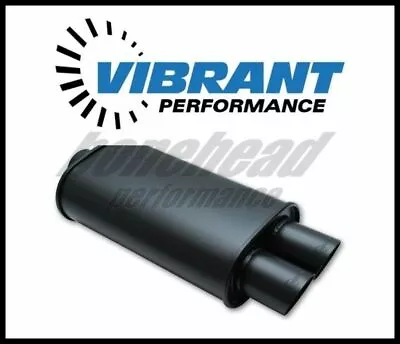 Vibrant 1149 STREETPOWER FLAT BLACK Oval Muffler With Dual Tips (3  Inlet) • $196.99