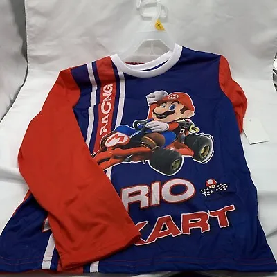 Mario Pajamas Mario Kart Boys Large 10/12 Long Sleeve Shirt Pant PJ Set Gift • $11