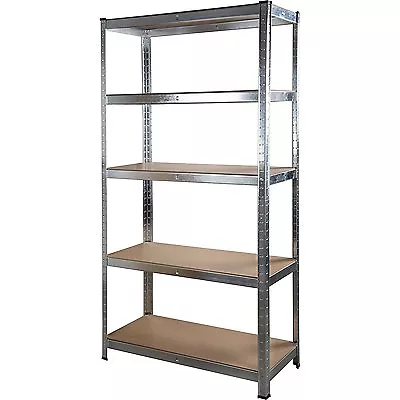 1.8m Tall Silver 5 Tier Heavy Duty Galvanised Boltess Metal Shed Shelving Unit • £39.99