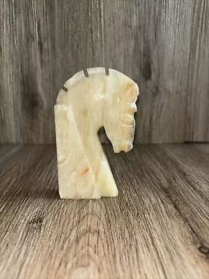 Vintage Trojan Horse Head Carved Onyx Rock Marble Stone • $17.13