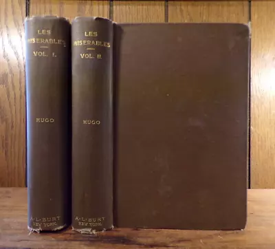 Victor Hugo ~ Les Miserables - In Two Vols ~ Circa 1895 ~ A.L. Burt • $40