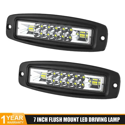 Flush Mount 7 Inch LED Work Light Bar Flood Spot Reverse Fog Lamp Offroad White • $36.99