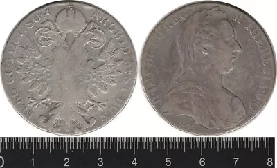 Austria: 1780 Thaler Maria Theresia Silver • $32.10
