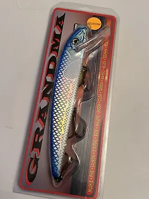 9  Grandma Fishing Lure Crankbait Musky Pike Holoform Silver Blue G9H- Striper • $22.98