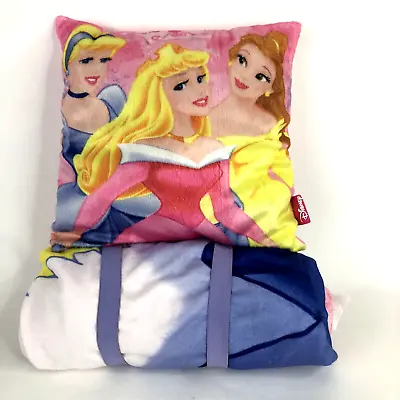 $19.99 • Buy Disney Princess Sleeping Bag/ Zip Blanket + Pillow Set Snow Cinderella Belle EUC