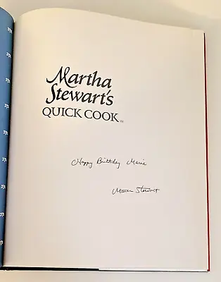 MARTHA STEWART  Signed Book - Martha Stewart's Quick Cook - 1983 Clarkson Potter • $33.75