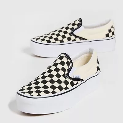 Vans Classic Slip On Stackform Women's SIZE 6-9 34mm Platform Checkerboard • $45