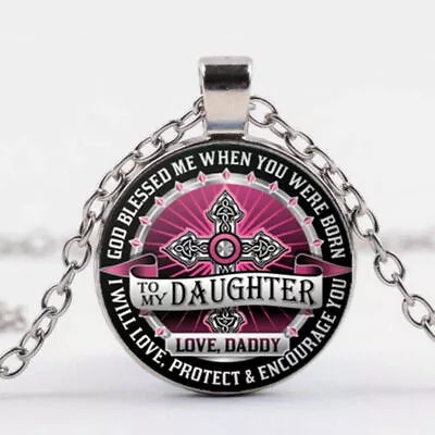 DAUGHTER DADDY PROTECT Pendant Sterling Silver 925 Chain 18  Necklace Gold Box  • $16.99