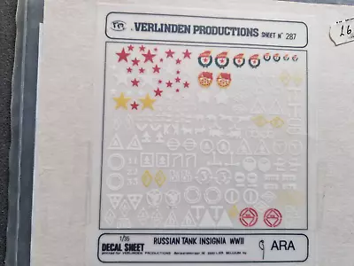 Verlinden Productions Russian Tank Insignia   WW2  Decals 1/35 • £14.99