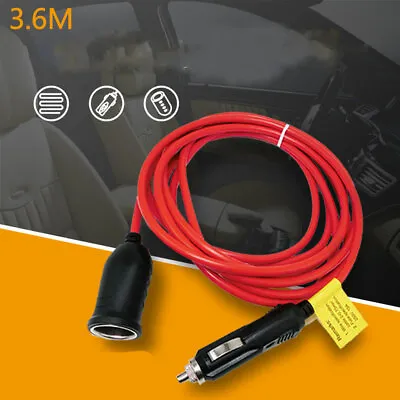 3.6M 12V Cigarette Lighter Power Extension Cable Auto Car Cord Accessories • £8.94