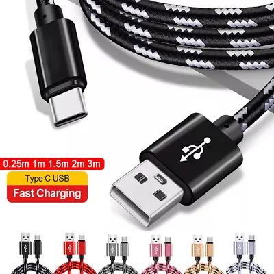 $7.95 • Buy Braided USB C Type C Data Android Fast Charging Charger Cable Lead 1m 2m 3m Long