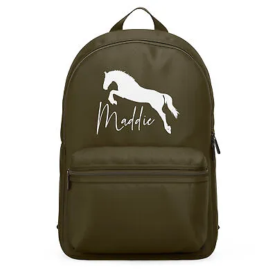 Personalised Horse Jumping Mini Backpack For Girls Back To School Horses Bag • £19.99