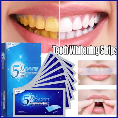 $13.95 • Buy 5d Teeth Whitening Strips Safe White Tooth Clean Gel Bleach Dental Strength