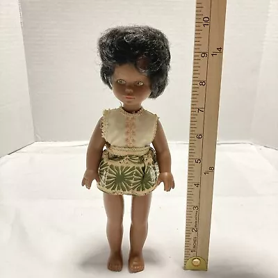 Vintage African American Doll Made In Hong Kong 10  Plastic With Vinyl Face Used • $14.99