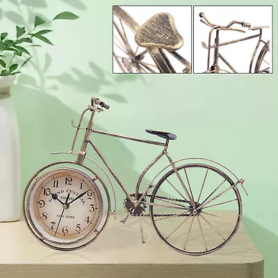 Vintage Bicycle Table Clock Bronze Bike Metal Desk Clock Creative Gift Clock New • $13.16