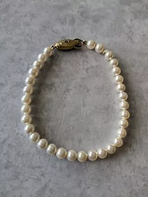 Cultured Pearl Bracelet Gold Clasp 00's Vintage From Japan • $35