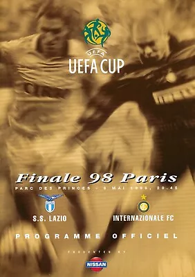 UEFA CUP FINAL 1998 Lazio V Inter Milan In Paris - Official Match Programme • £19.99