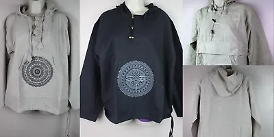 £19.99 • Buy Handmade Shirt Cotton Pullover Festival Hooded Hippie Jacket Kurta Casual CS4