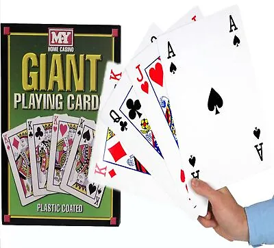 £6.39 • Buy A4 Giant Jumbo Big Playing Cards Deck Family Party Game Outdoor Garden BBQ Magic