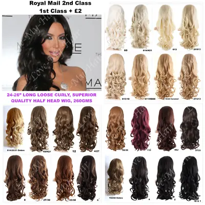 KoKo EVA SUPERIOR Long Curly Half Head Wig Loose Curls Weave • £24.99