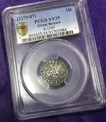 1279-1307 King Edward I New Coinage Class 4b Silver Penny PCGS VF35 #4467 • £160