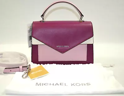  MICHAEL KORS Ludlow Women's Leather Satchel Shoulder Handbag (Garnet Lilac) • $195
