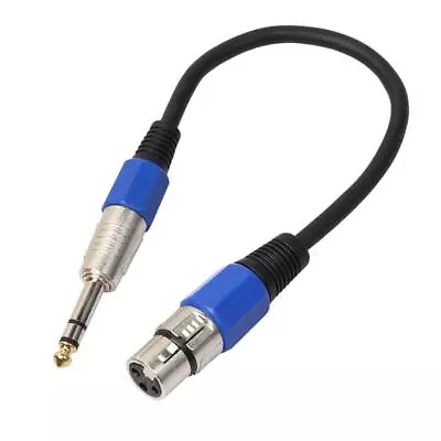 1ft XLR 3pin Female Jack To 1/4  TRS 6.35mm Stereo Male Plug Audio Mic Cable • £6.64