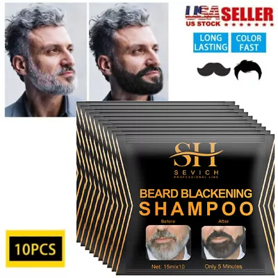 10Pack Men's Mustache And Beard Hair Color Dye 5 Minute Black Permanent Coloring • $11.65