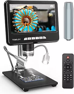 TOMLOV DM401 2K Video Digital Microscope 1200x 7  LCD 24MP HDMI Coin Microscope • $119