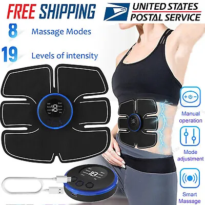 Electric Muscle Toner Machine Rechargeable ABS Trainer Fat Burner Belly Shaper • $7.95
