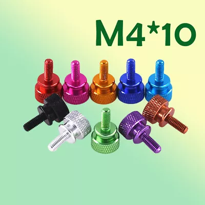 M4*10Colored Aluminum Alloy Computer Hand Tightened High Head Step Knurled Screw • £1.86