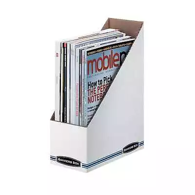Bankers Box Letter Size Magazine File Holder 4 X 9-1/4 X 11-/34 Inches White/B • $10.62