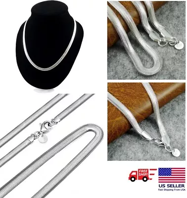 925 Sterling Solid Silver 2/4MM Snake Chain 18-24 Inch Men Women Necklace Gifts • $7.34