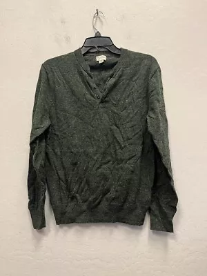 J. CREW Men's Green Cotton-silk Donegal Tweed Henley Sweater Medium AZ956 • $28