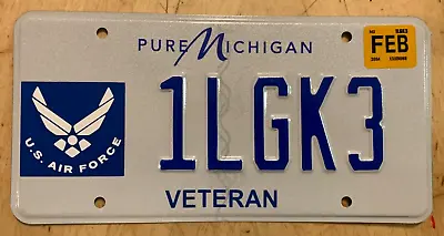 Us Air Force Usaf Military Veteran Auto License Plate   1 Lgk 3   Mi • $32.99