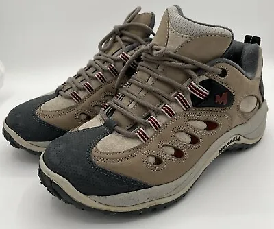 Merrell 13486 Reflex Mica Beige Lace-Up Leather Hiking Shoes Women's US 8.5 • $15.99